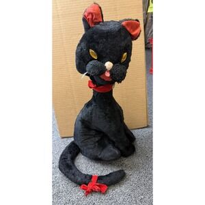 Vintage Boo Boo Kitty Laverne & Shirley 1960s Dollcraft Stuffed Black Plush Cat